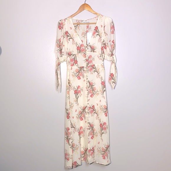 Reformation Bryar Floral Midi Dress in Leila - Picture 7 of 10